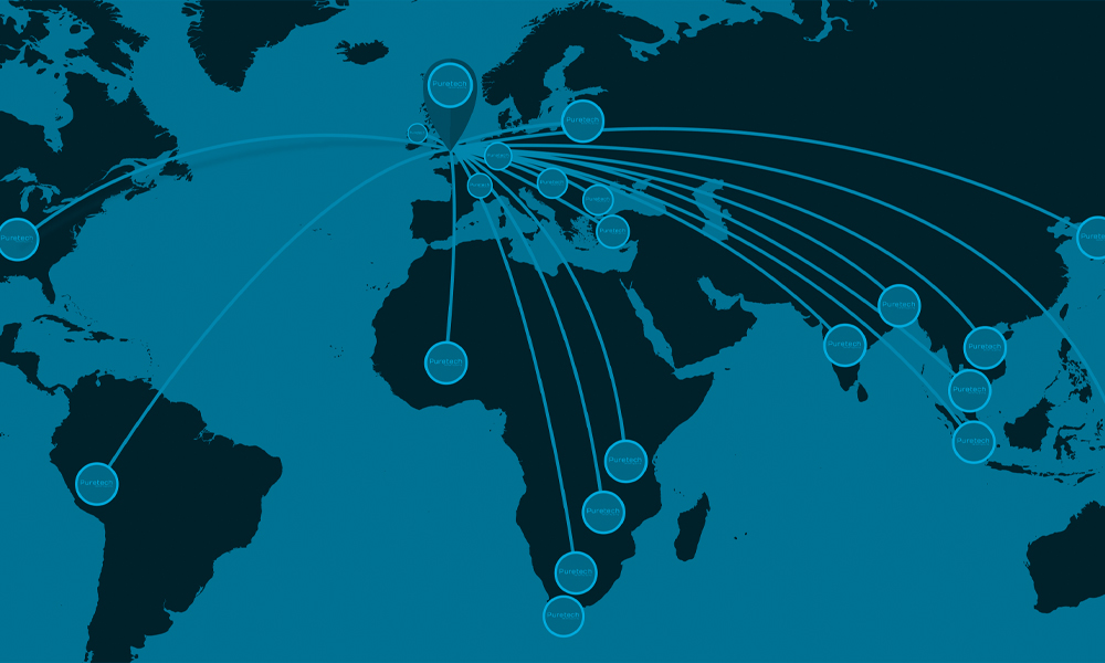 Puretech About us - World Map